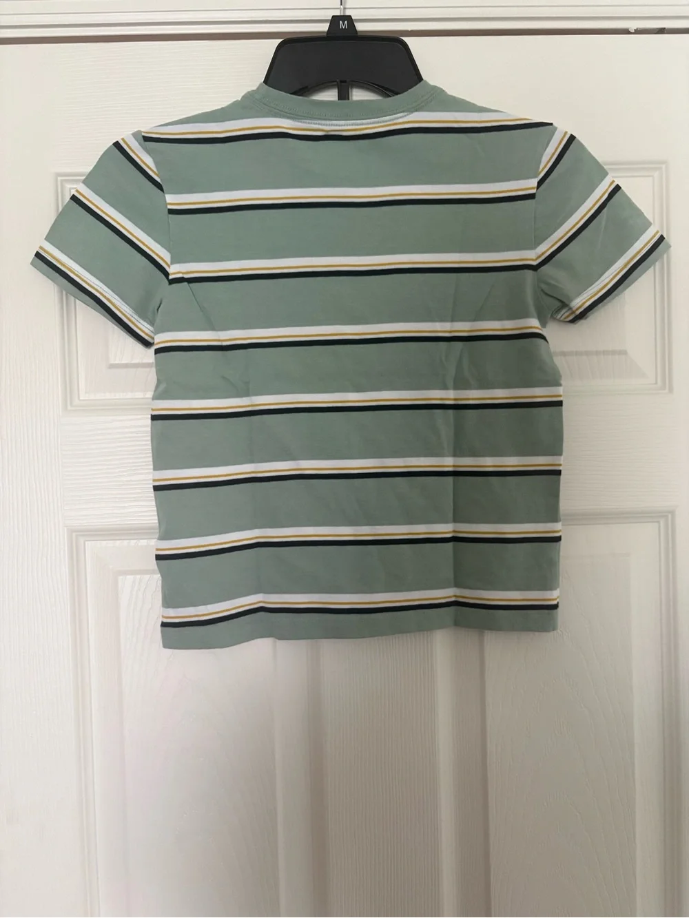 Old Navy Sage Green Striped Short Sleeve Tee